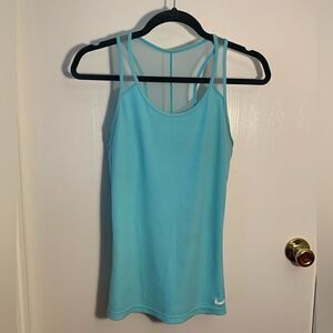 Nike Dri-Fit EUC light blue mesh back tank top Size Small
